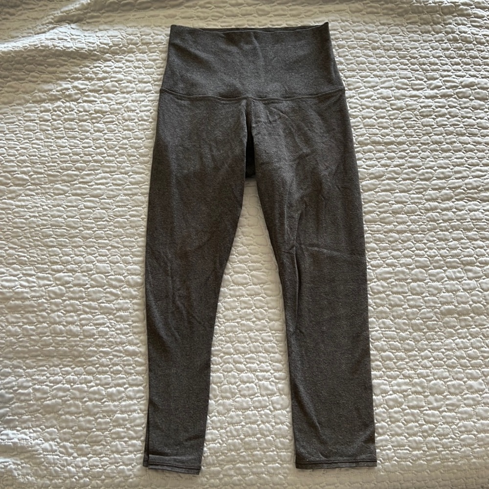 Grey high waisted lulu capris size 4